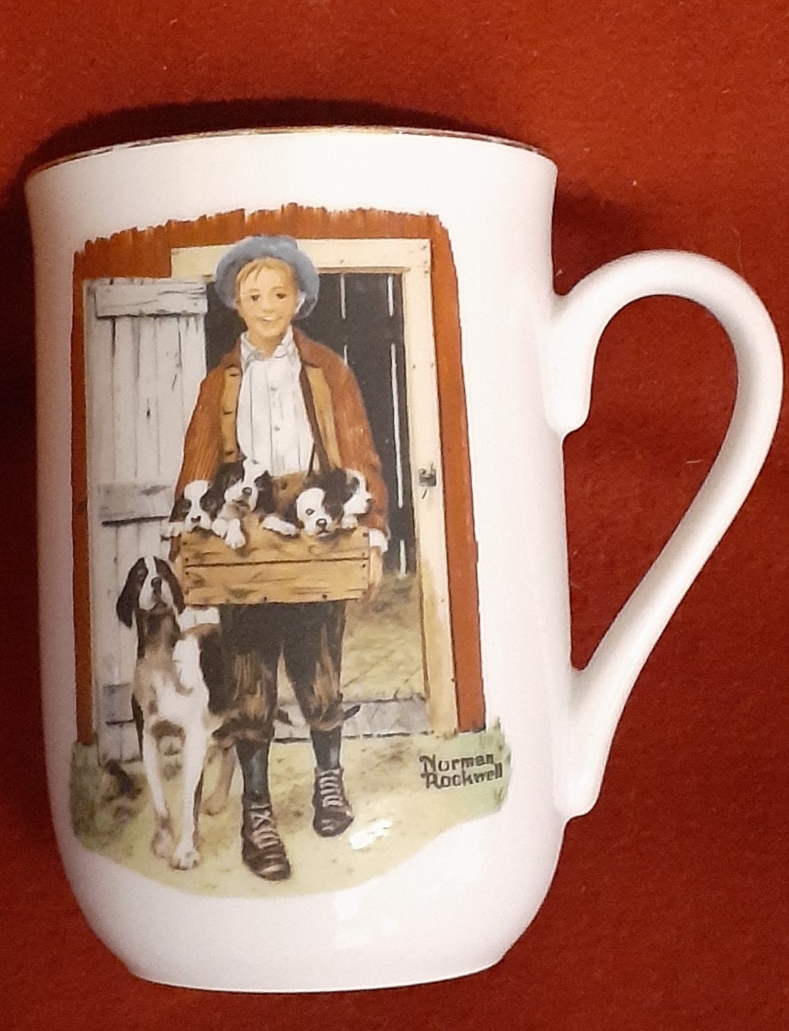 Norman Rockwell Puppy Love Porcelain Coffee/Tea Mug