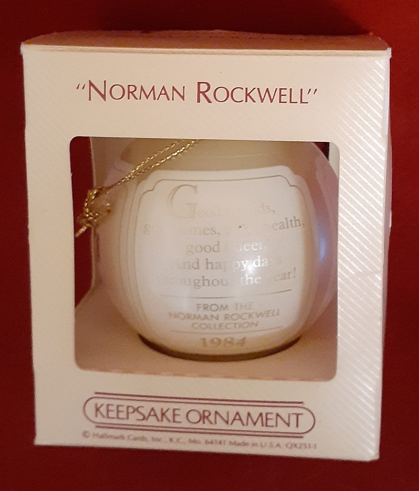 Vintage Hallmark Norman Rockwell Ornament 1984 - Image 3