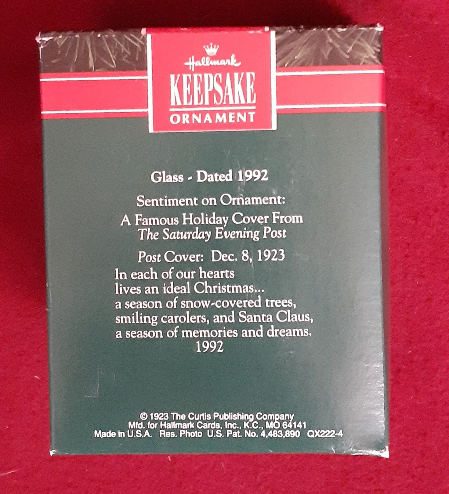 Hallmark 1992 Norman Rockwell Glass Christmas Ornament - Image 2