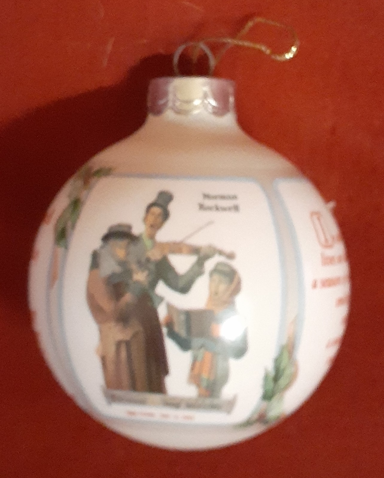 Hallmark 1992 Norman Rockwell Glass Christmas Ornament