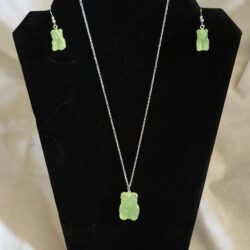 Handcrafted Resin Gummi Bear Necklace and Earring Set