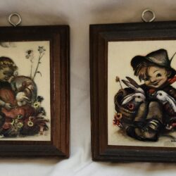 Pair of Hummel Wood Hanging Wall Plaques