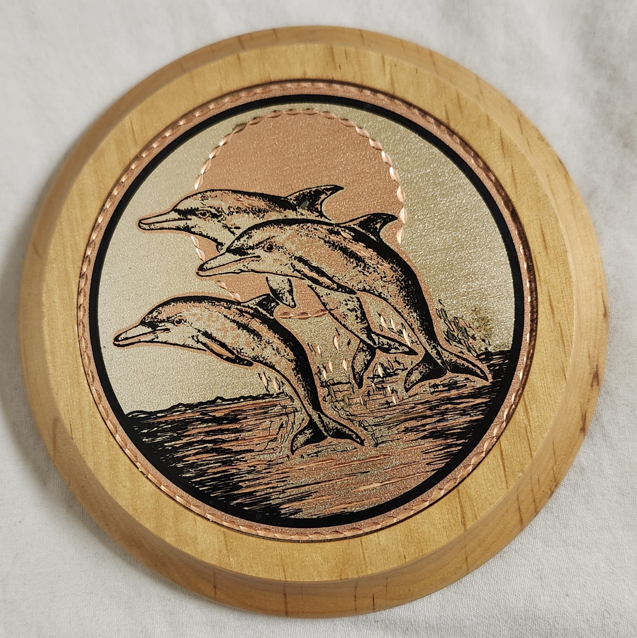Dolphin Wooden Pill/Trinket Box With Lid - Image 2