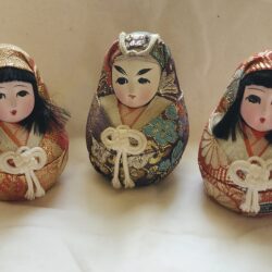 Set of 3 Roly Poly Daruma Japanese Dolls